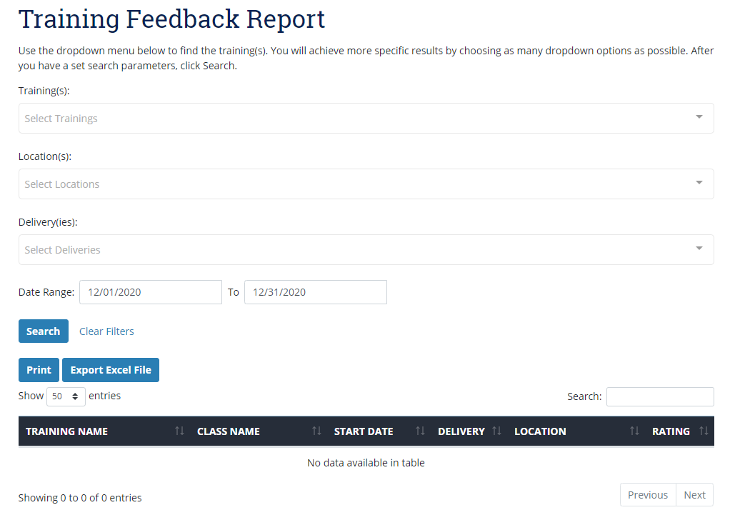 Training-Feedback-Report – User Guide